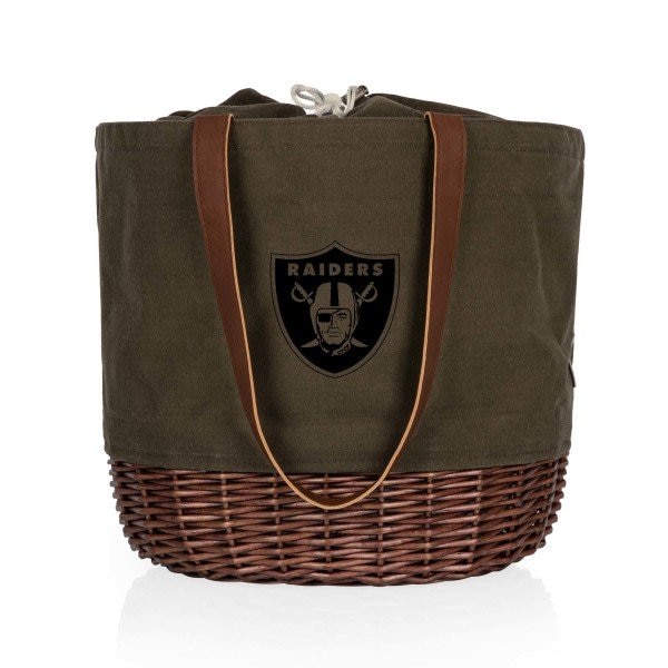 Picnic Time Family Of Brands NFL Las Vegas Raiders - Coronado Canvas and Willow Basket Tote 203-00-140-234-2 - main