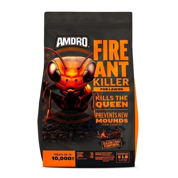 Amdro Outdoor Fire Ant Killer, Granules, Broadcast Spreader Application, Lawn, Perimeter, 5 lb Bag 100550451 - main