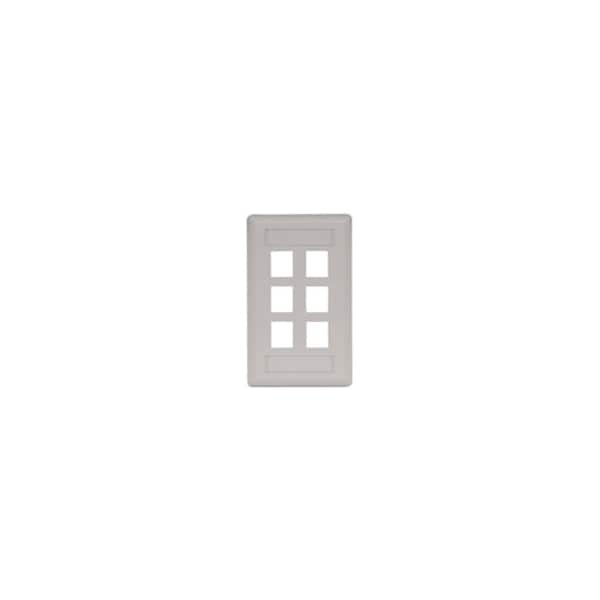 Hubbell Premise Wiring Wall Plate, 6 Port IFP16OW - main