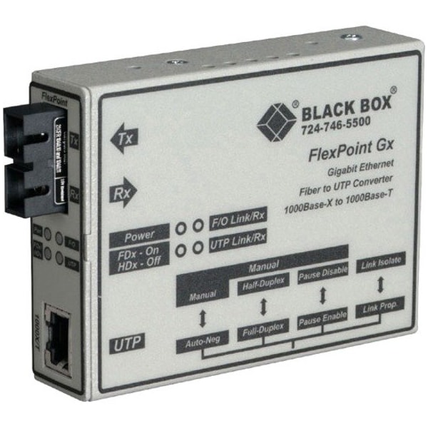 Black Box Black Box Media Converter, Ethernet to Fiber, 10/100/1000 Mbps LMC1003A-R3 - main