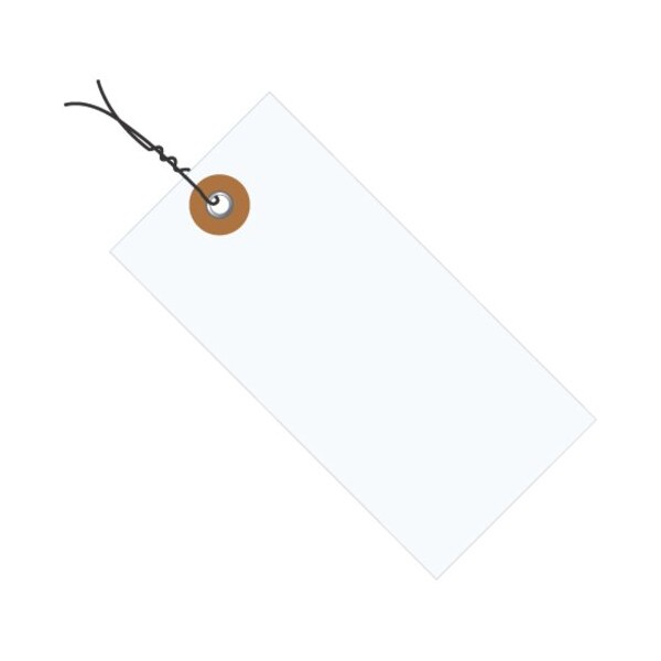 The Packaging Wholesalers Tyvek Shipping Tags, Pre Wired, No 5, 4-3/4L x 2-3/8W, White, 1000/Pack G13053 - main