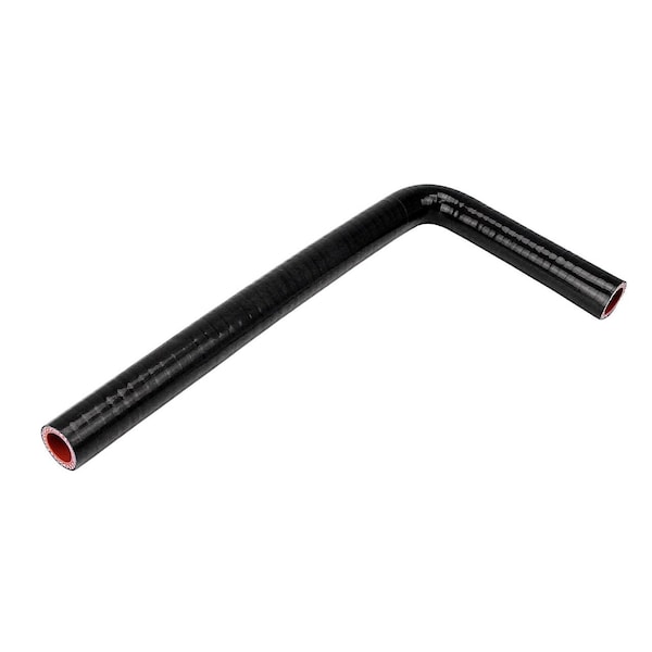 Hps Performance 5/16 in ID, 5 in and 60 in Leg Length, 4-Ply Reinforced Silicone 90 deg. Elbow Coupler, Black HTSEC90-032-L5X60-BLK - main