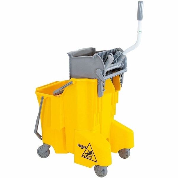 Unger CLEANERx Dual Bucket Side Press Mop Bucket and Wringer, Gray, Polypropylene COMBY - main