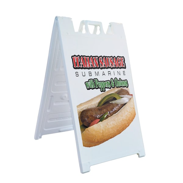 Signmission Italian Sausage Sub, A-Frame & 2 Decals Installed, Heavy-Duty Plastic Frame SBHD-D-2436-Italian Sausage Sub - main