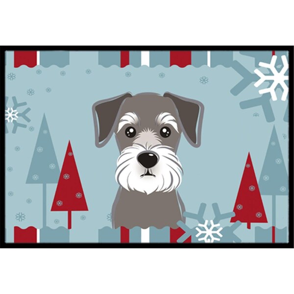 Carolines Treasures BB1702MAT Winter Holiday Schnauzer Indoor & Outdoor Mat, 18 x 27 in. BB1702MAT - main
