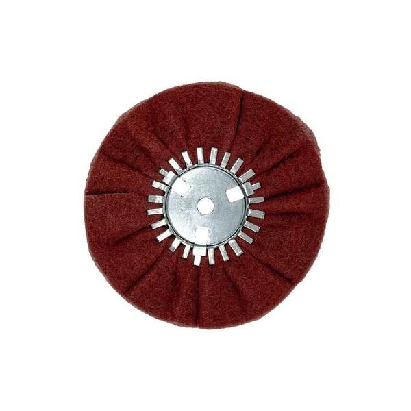 Renegade Products Usa Very Fine Maroon, 9 Inch, 5/8" Center Plate Case Pack Satin Airway Buffing Wheel, 5PK FSA9X3X5/8N2-2P-HSVFN-5PAK - main