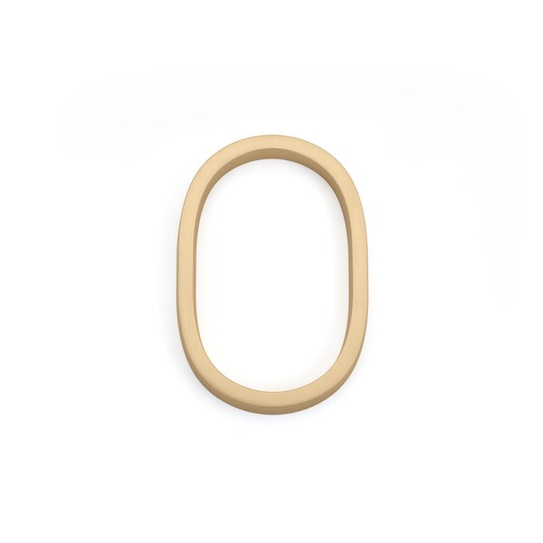 Emtek 7in Modern # 0 House Number Satin Brass Finish 2830US4 - main