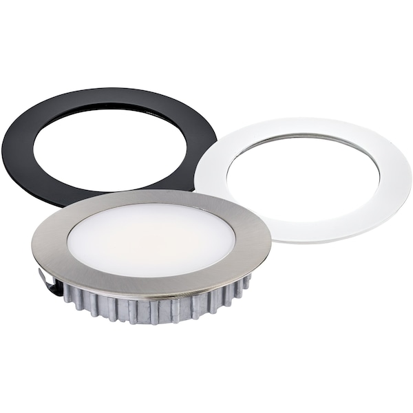 Tresco Puck Light 3W 24V Optipockit Warm 3000K W/ 3 Trim Rings L-OPDM-24R30K-NBW-1 - main