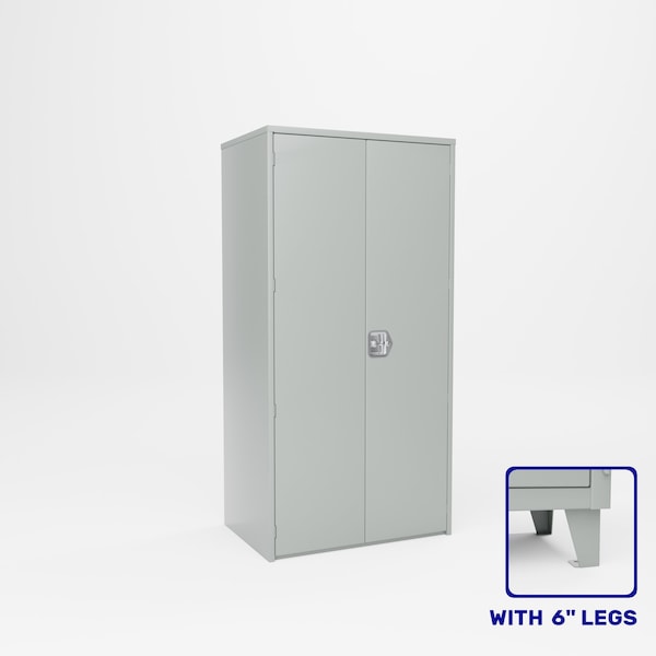 Pucel Double Door Storage Cabinet, 4 Adjustable Shelves, 36 in W x 78 in H x 24 in D, Light Blue HDSC-3672-24-4L-DD - main