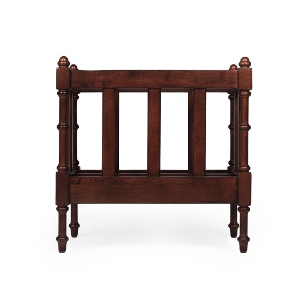 Homeroots 17" Brown Solid Wood Magazine Holder 389454 - main