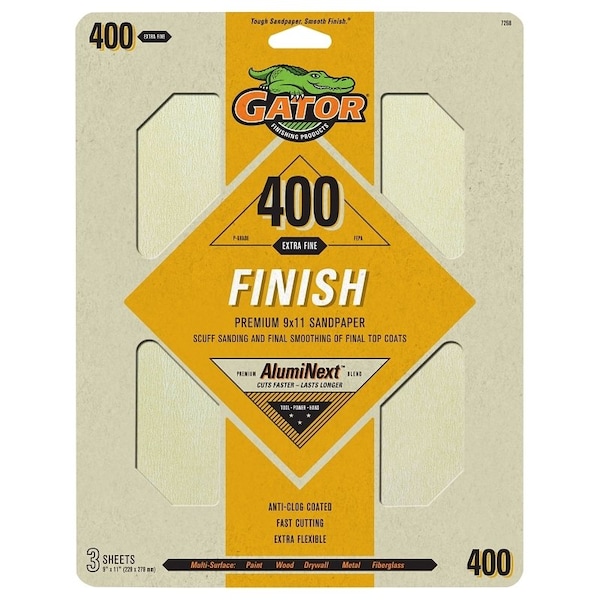 Gator PAPER SAND 400GRIT 9 X 11IN 7268 - main