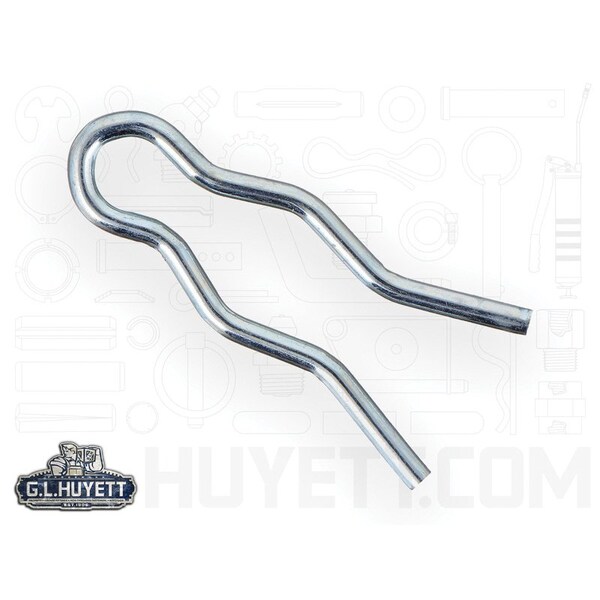 Huyett Hair Pin, Zinc Plated Spring Steel, 0.047 in Wire Dia x 0.875 in Length BPXZ-404 - main