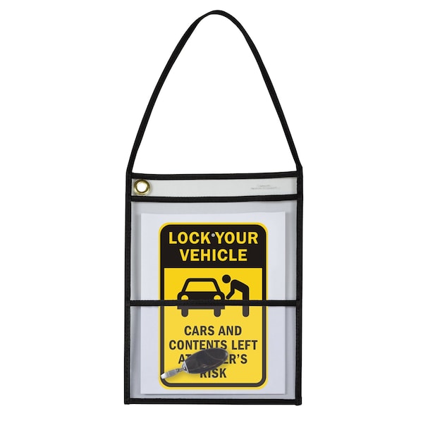 C-Line Products Shop Tickte Hldr, 2Pockt, Strap, Clear, PK15 38912 - main