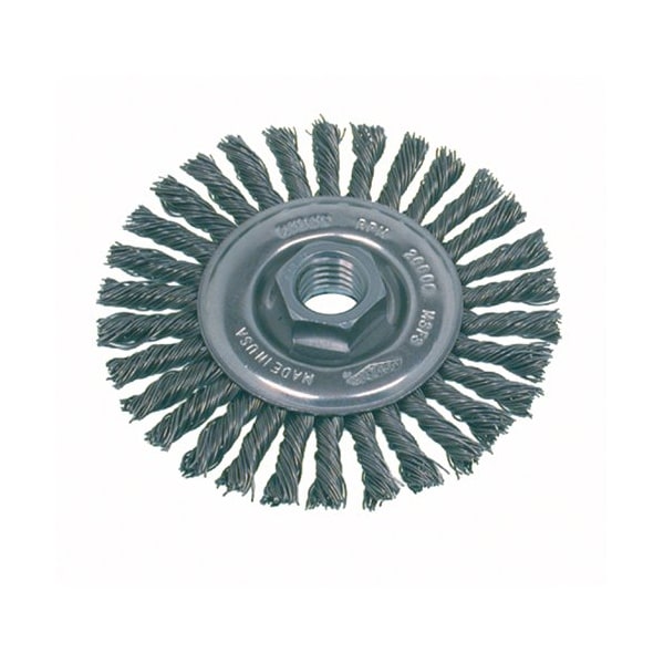 Osborn High Speed Small Grinder Wheel Brushes, Steel, 4'' dia., 5/8''-11 threaded arbor, 7/8'' trim lg., 6PK 0002639200 - main