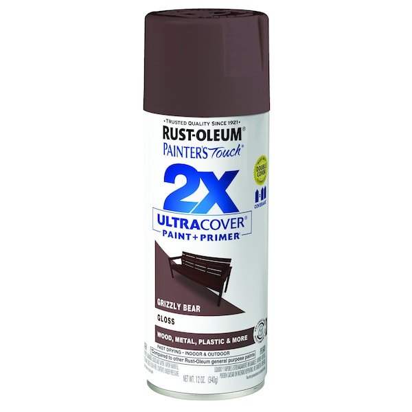 Rust-Oleum 2X Ultra Cover Spray Paint, Grizzly Bear, Gloss, 12 oz 389911 - main