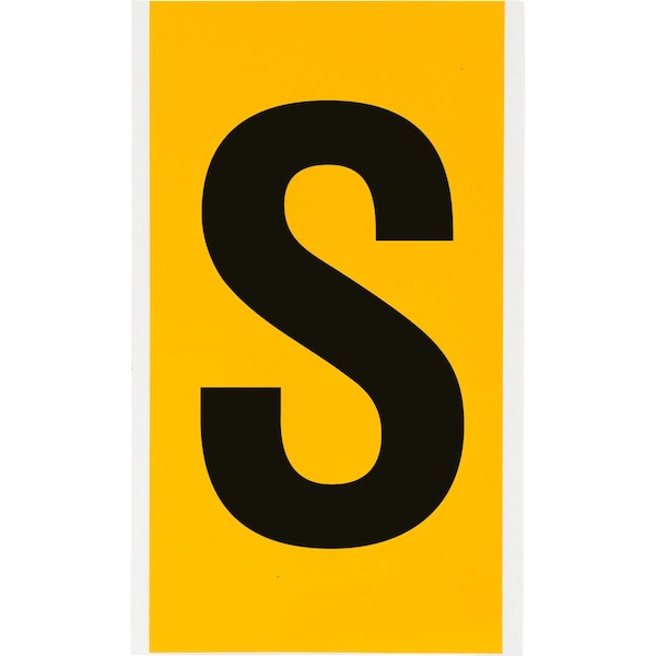 Brady Outdoor Vinyl 6 in Black on Yellow Letters S Card 1570-S - main