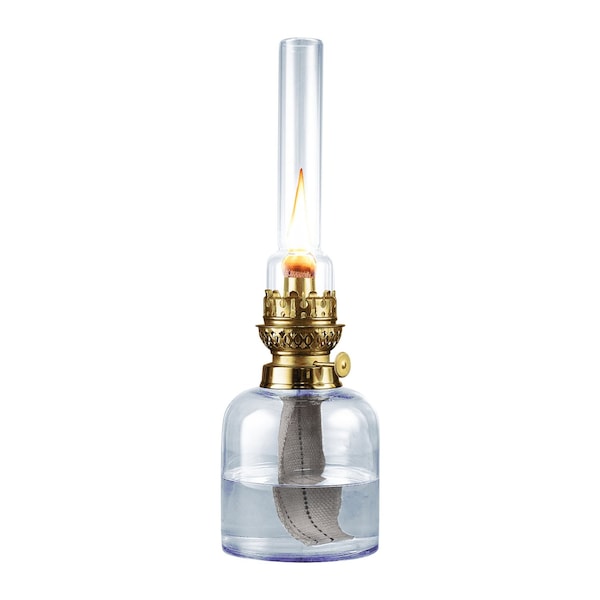 Kings County Tools Oil Lamp 15.5 in Decorative Lamp with Antique-Style Glass Body & Brass Accents Large Kerosene GW78A05-07 - main