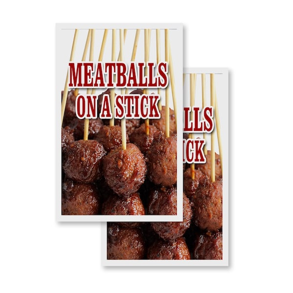 Signmission Meatballs On A Stick, Vinyl Decals Only 24 Inch x 36 Inch, Vinyl Decal, 2PK DSB-2436-2PACK-Meatballs On A Stick - main