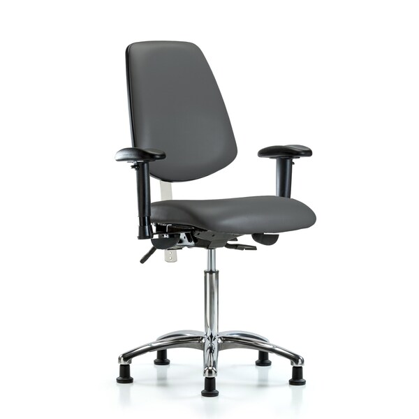 Blue Ridge Ergonomics Vinyl Clean Room Chair, Adjustable Arms BR-NCR-VMBCH-MB-CR-T1-A1-NF-RG-8823 - main