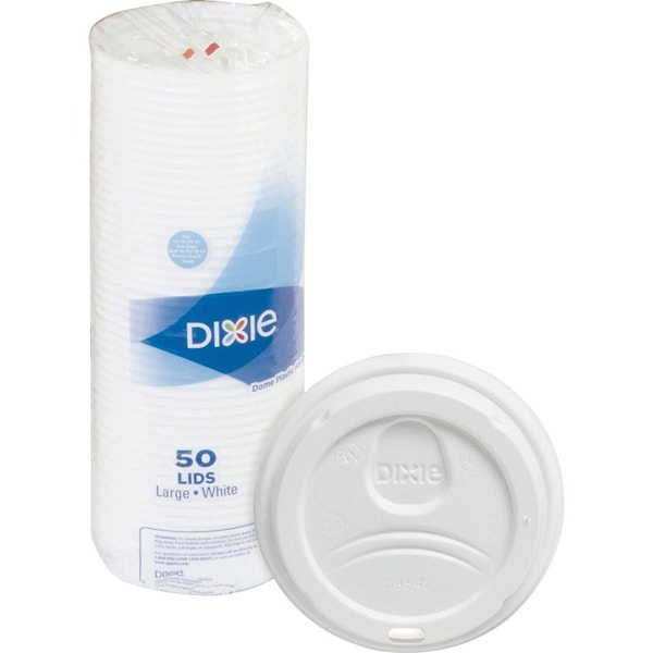 Dixie Large Hot Cup Lids by GP Pro, White, 50PK DXE9542500DX - main