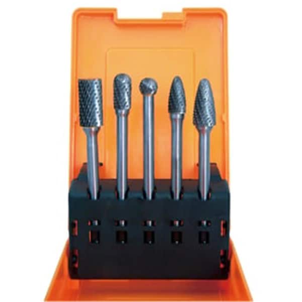 Pinpoint Astro Pneumatic Tool 4.5 in. Long Double Cut Carbide Burr Set - 5 Piece PI2221416 - main