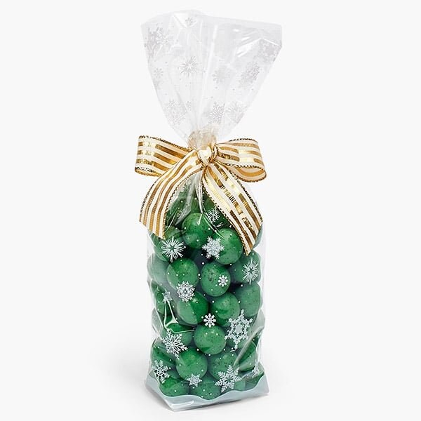 Nashville Wraps White Snowflakes Hard Bottom 1.4 mi Cello Bags, 2.75x2x10.5, 100PK 99752 - main