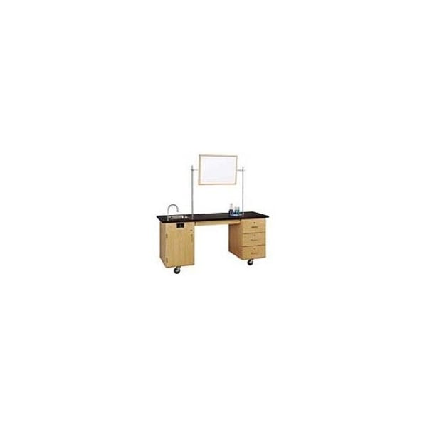 Diversified Spaces Mobile Lab, Oak, Wood Frame, 72 in W, Red 4352K - main