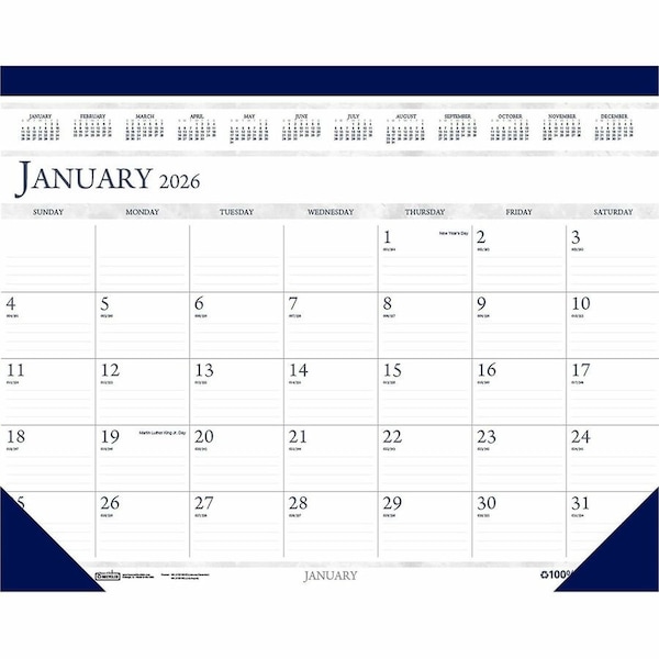 House Of Doolittle Calendar Desk Pad, 22'' x 17'', Navy, 2025 150HD - main