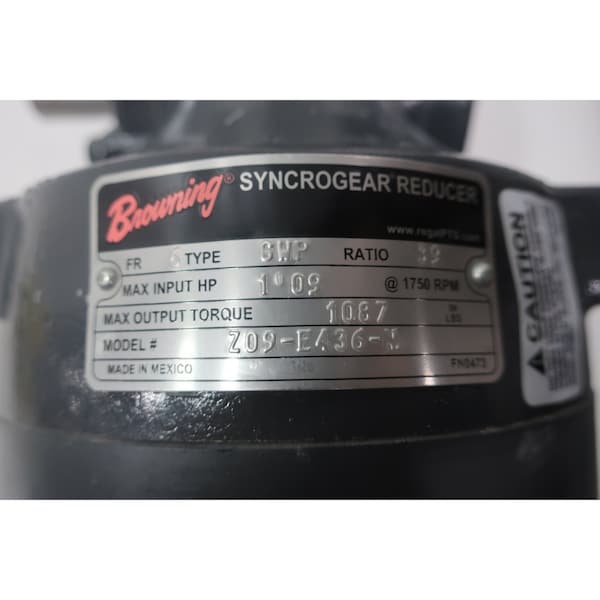 Browning GEARMOTOR 1.09HP 3PH 208-230/460V-AC Z09-E436-N - main