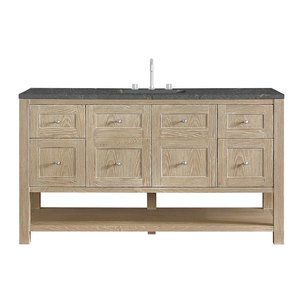 James Martin Vanities Breckenridge 60 in. Single Vanity, Whitewashed Oak w/ 3 CM Parisien Bleu Top 330-V60S-WWO-3PBL - main