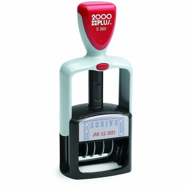 2000 Plus Two-Color Date Stamp, Received, Blue/Red 011034 - main
