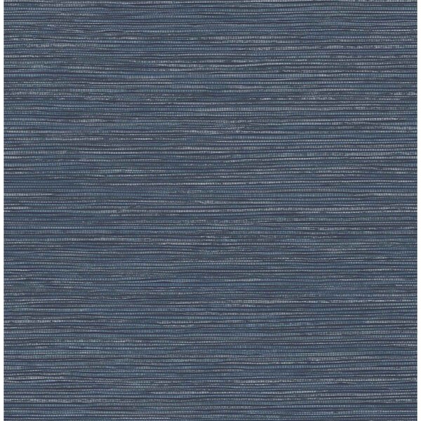 Advantage Alton Indigo Faux Grasscloth Wallpaper 4125-26712 - main