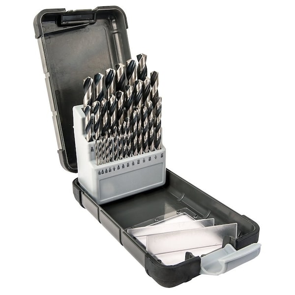 Vulcan Drill Bit Set, 29-Piece, Plastic Case, High-Speed Steel, Black Oxide/Polished 241040OR - main