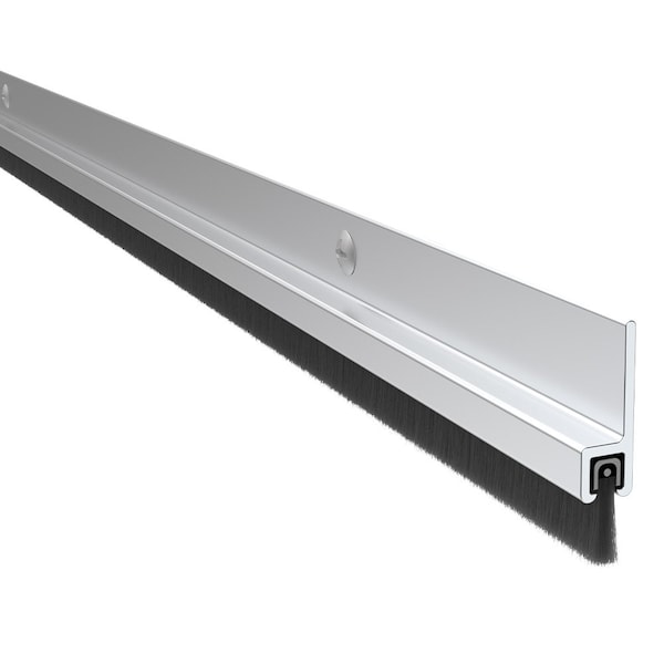 Pemko 18041CNB36 36" 180 Degree Aluminum Retainer Weatherstrip with 3/4" Nylon Brush Clear Aluminum 18041CNB36 - main
