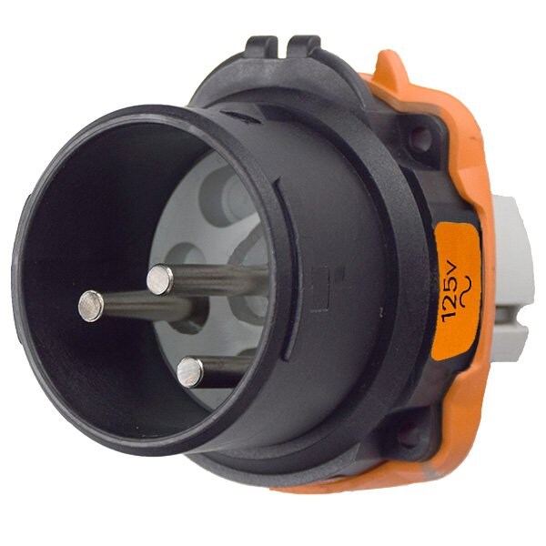 Meltric DXN60 INLET POLY BLACK SIZE 3 IP 66/67 1P+N+G 60 A 125 VAC 60 Hz NO AUX 22-68075 - main