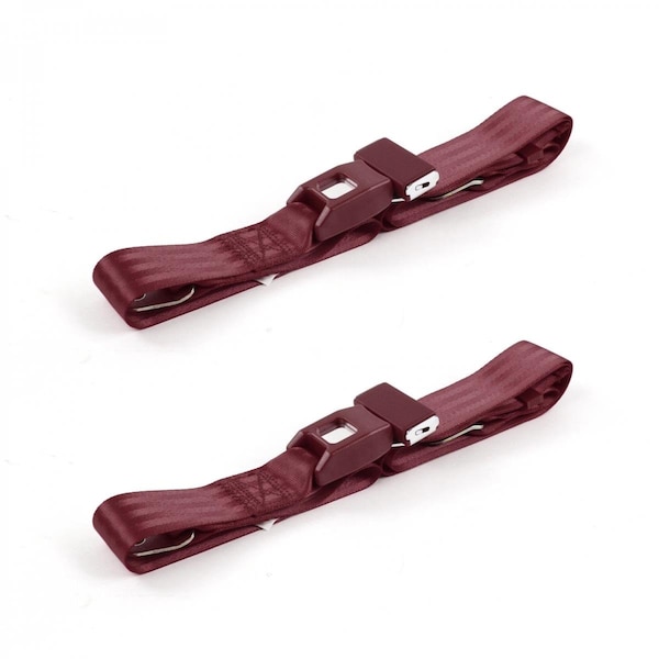 Geared2Golf Standard 2 Point Burgundy Lap Bucket Seat Belt Kit for 1988-1998 Chevy Truck - 2 Belts GE1347605 - main