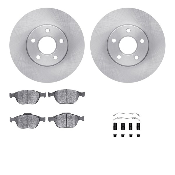 Dynamic Friction Co DFC Rotors with EURO 5000 Ceramic Brake Pads includes Hardware 6612-54103 - main