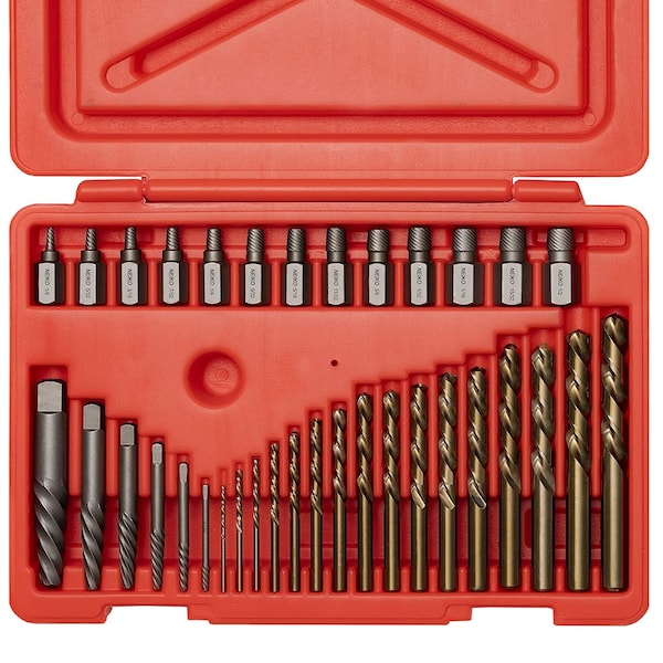 Neiko Screw-Extractor Set, Broken Bolt Remover, Left-Hand Drill Bits, 5/64 in to 0.5 in, 35-Piece Set 04206A - main