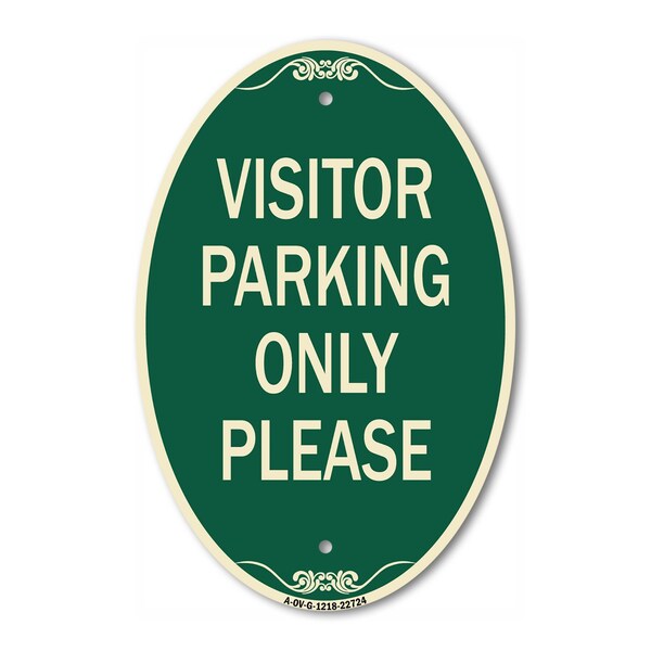 Signmission Visitor Parking Sign Visitor Parking Only Ple, 12 In X 18 In Architectural, Heavy Gauge Aluminum A-OV-G-1218-22724 - main
