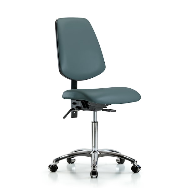 Blue Ridge Ergonomics Medium Bench Chair No Arms, 22" to 29" Height, Vinyl, Colonial Blue BR-VMBCH-MB-CR-T0-A0-NF-CC-8546 - main