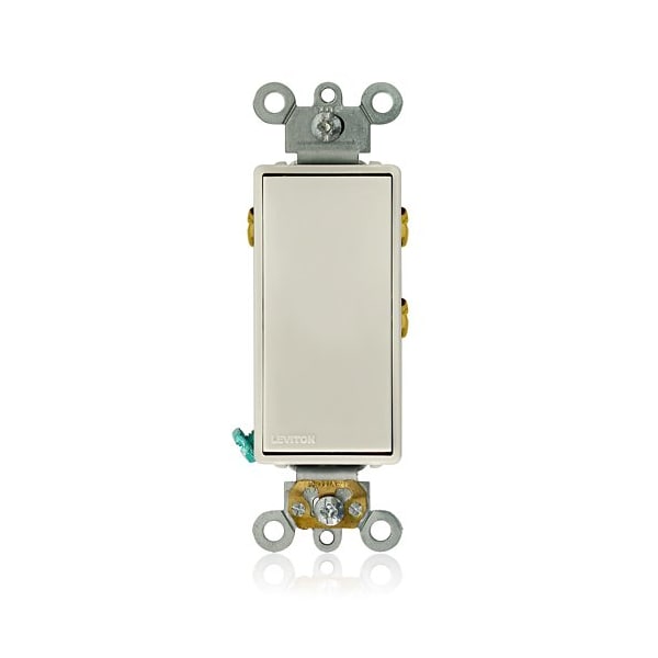 Leviton WallSwitch, 1/2hp, Rocker, 15A, LightAlmond 5685-2T - main