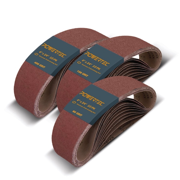Powertec 4 in W, 24 in L, Aluminum Oxide, Brown 110093N - main