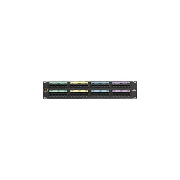 Leviton 48-Port Panel Mod-Telco 2W8P, Voice-Grade, Black 2U 49012-J48 - main