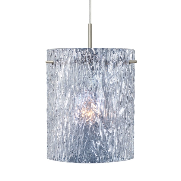 Besa Lighting Besa Tamburo 8 Pendant, Clear Stone, Satin Nickel Finish, 1x 100W MAX E26 Base 1JT-400600-SN - main