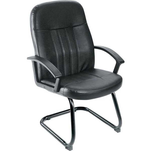 Boss Executive Chair, Black Back, 25-1/2 in W 26" L 41" H, Loop, Leather Seat B8109 - main