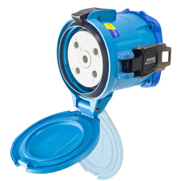 Meltric DR150 RECEPTACLE POLY BLUE SIZE 5 TYPE 4X 3P+N+G 150 A 120/208 VAC 60 Hz NO AUX 31-94237-K16 - main