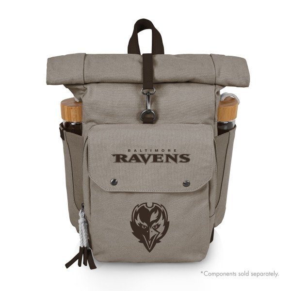 Picnic Time Family Of Brands NFL Baltimore Ravens - Carmel Roll Top Picnic Backpack Cooler 529-00-105-034-2 - main