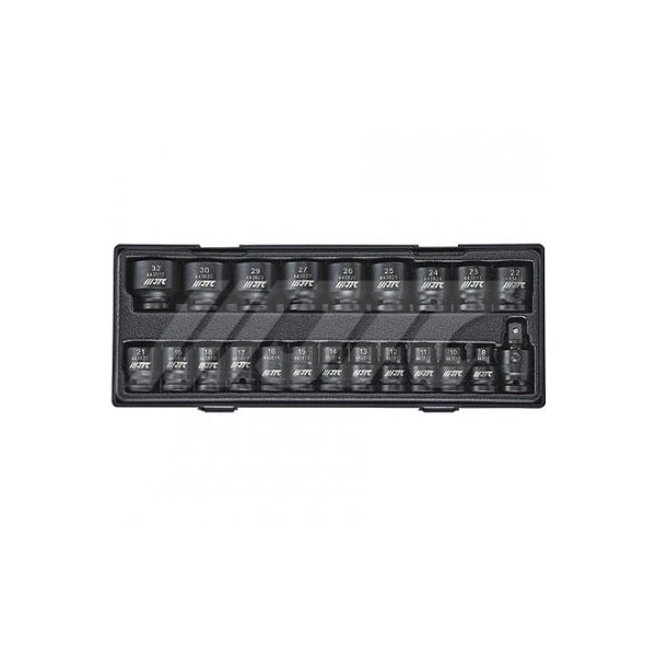 Jtc Auto Tools 1/2in DR 22pcs Impact Socket Set 6PT, Sizes 8-32mm, Includes Impact Joint K4223 - main