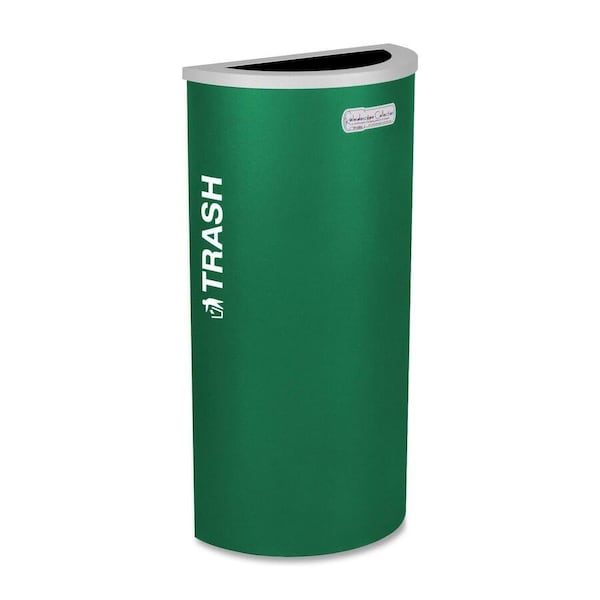 Ex-Cell Kaiser 8-Gal. Half-Round Receptacle - Trash decal, Green RC-KDHR-T EGX - main