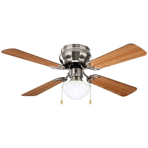 Boston Harbor 42-742T-MR-EN-BN Ceiling Fan, 42In, With 7In Light Kit, Brushed Nickel Housing 42-742T-MR-EN-BN - main